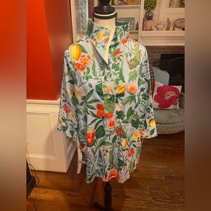 TUCKERNUCK Floral Blouse/Tunic, Size -Small